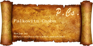 Palkovits Csaba névjegykártya